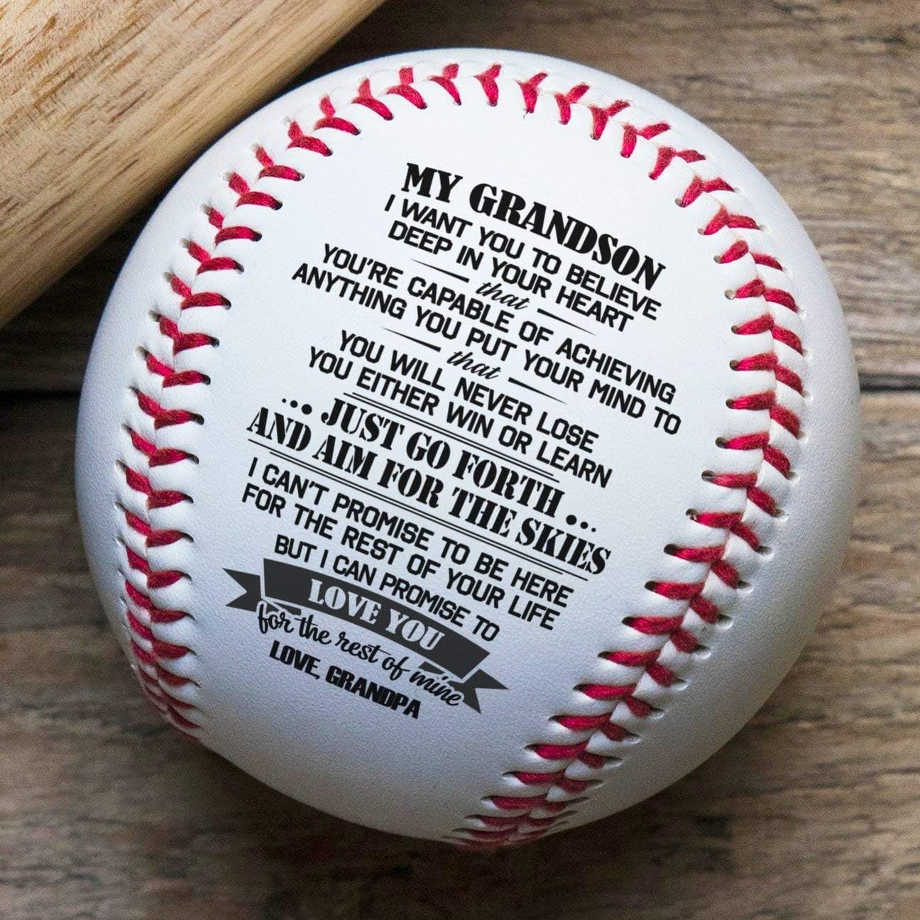 QUARTZILY to My Grandson - I am The Storm - Printed Baseball Gifts for Boys 8-12 - Engraved Baseball Personalized Baseball - Baseball Accessories - Grandson Gifts from Grandma. : Sports & Outdoors