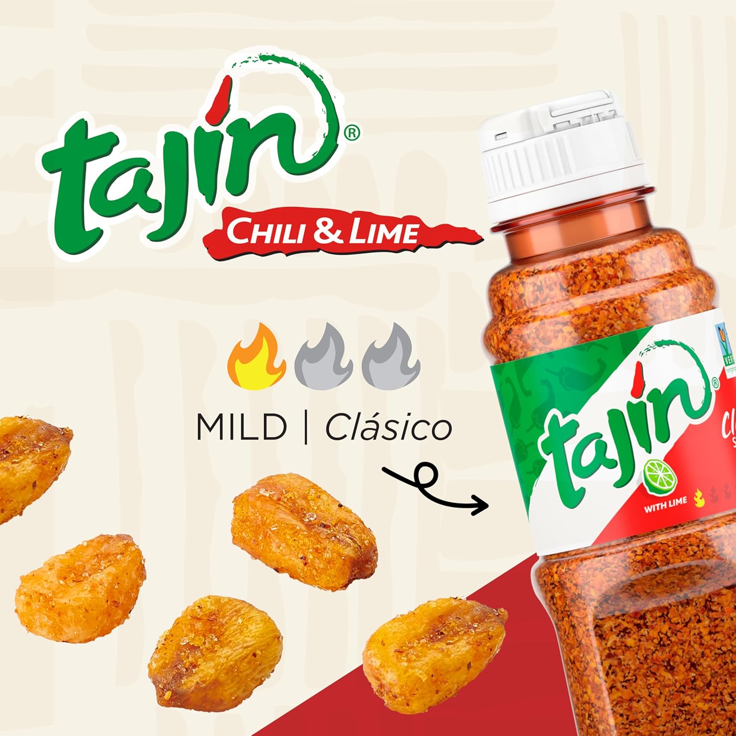 Snak Club Tajin Toasted Corn, Roasted Corn Nuggets with Chili and Lime Seasoning, Mild, Non-GMO, Gluten-Free, Kosher Snack, No Artificial Colors or Flavors, 4 oz Resealable Bags, 6 Pack
