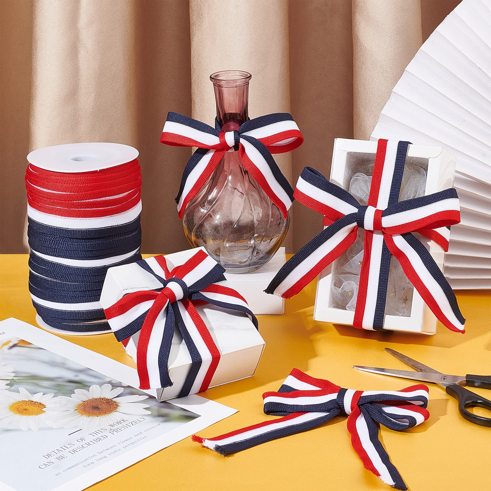 Amazon | PH PandaHall トリコロール リボン 36m 服飾 ラッピング用