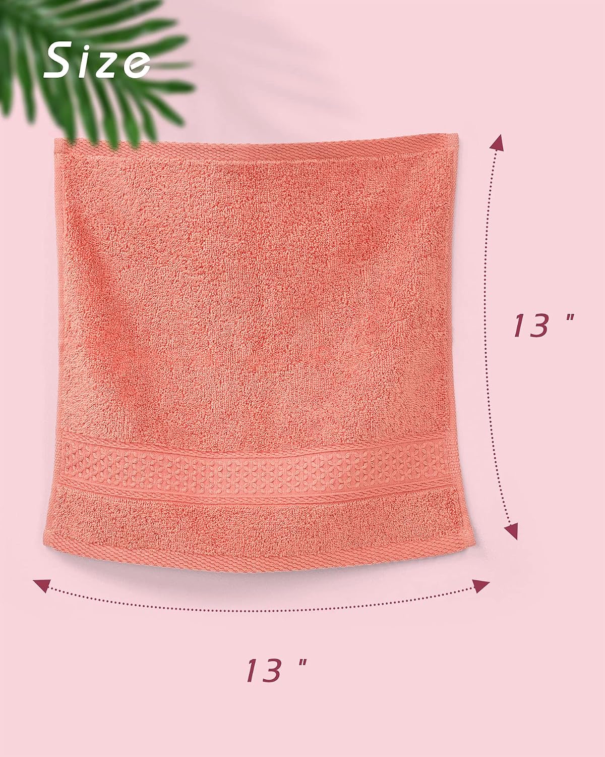 Cleanbear Face-Cloth Washcloths Set,100% Cotton, High Absorbent, 6-Pack 6 Colors, Size13 x13-deep Color