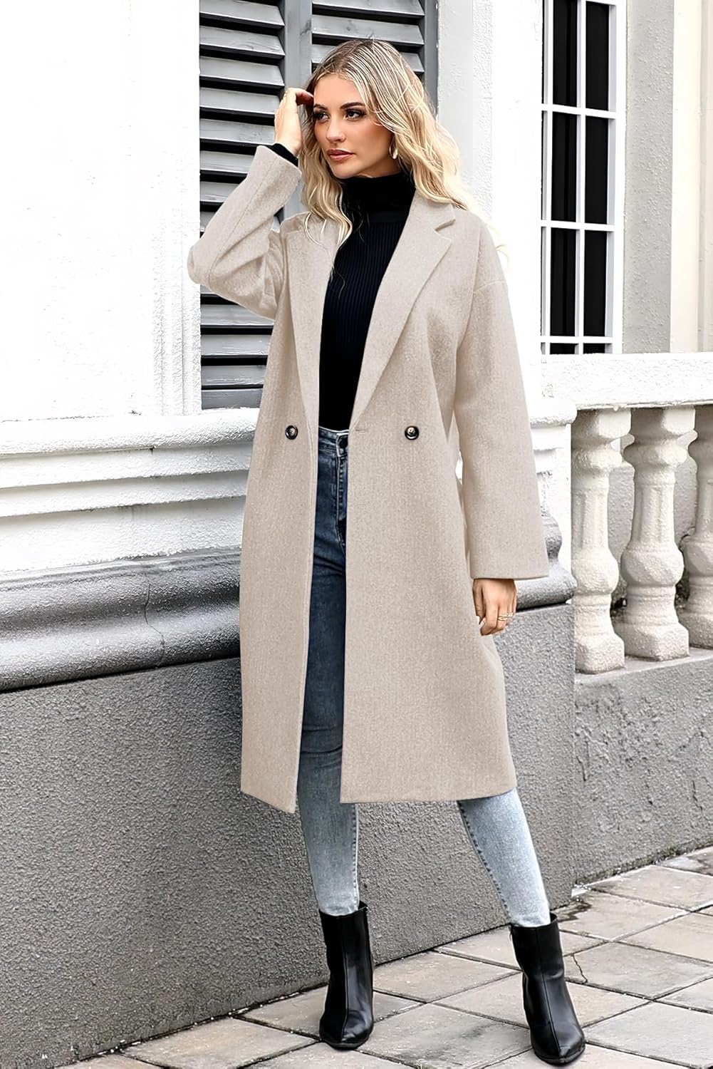 SAUKOLE Women's Winter Pea Coat in a Casual Style