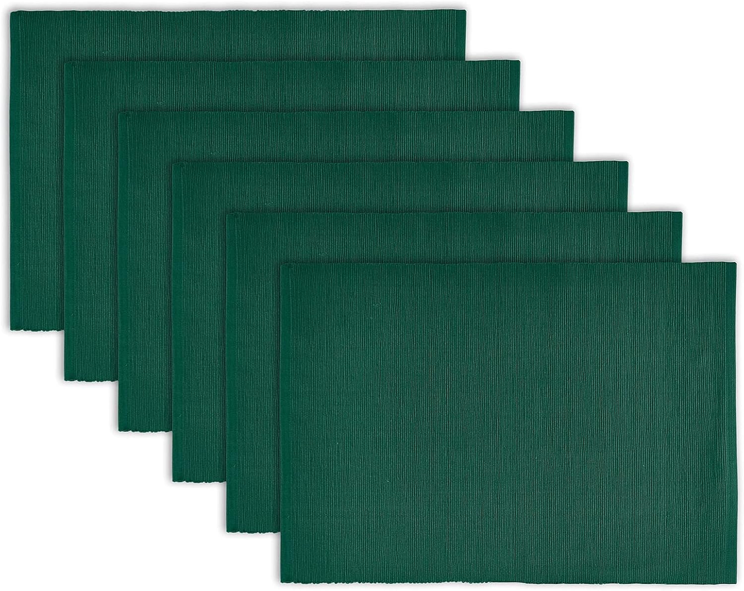 100 Cotton Ribbed Placemats Set of 6 13 x 19 Inches