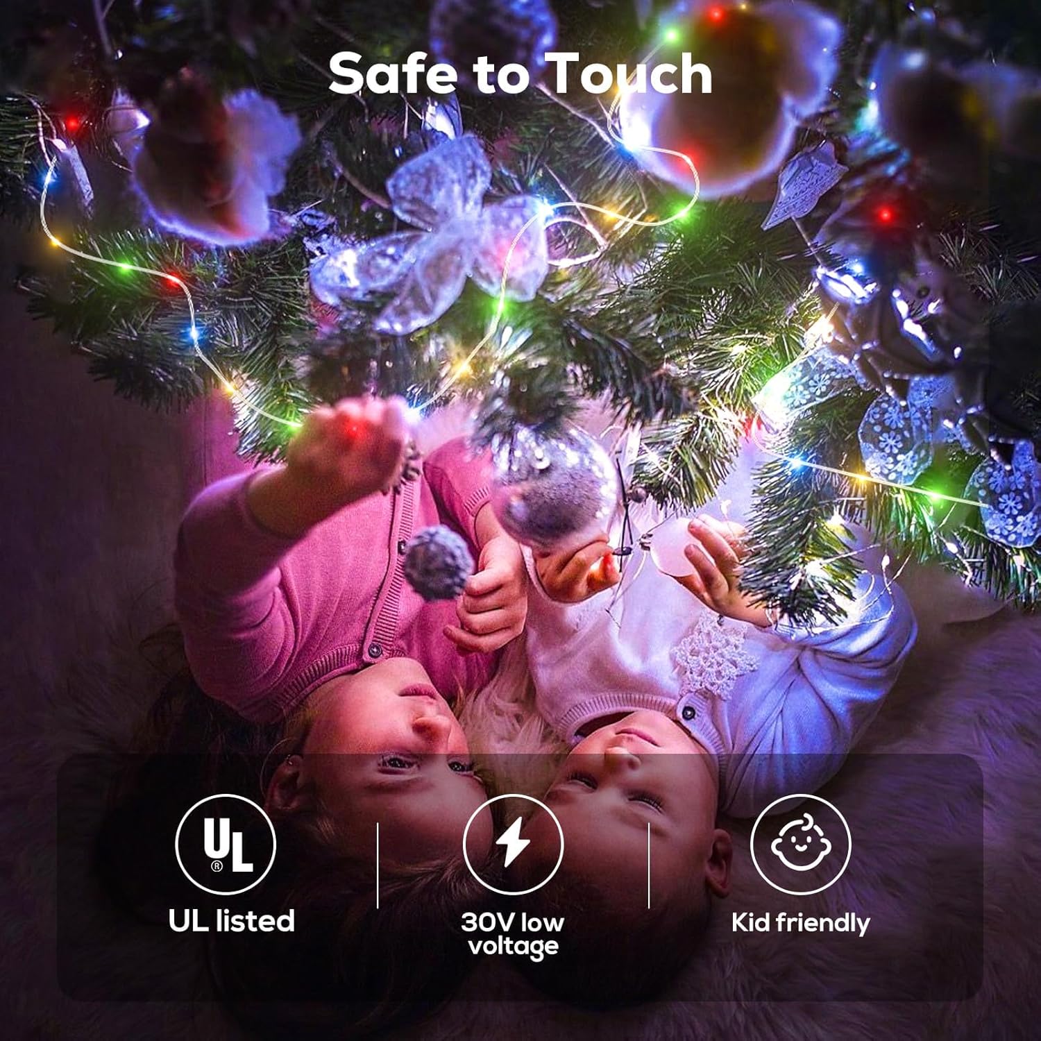 Outdoor Christmas Lights, 600LED 206FT Waterproof Plug in Twinkle Fairy Lights, 8 Modes LED, Timing & Memory Functions, for Backyard, Garden - Multicolor