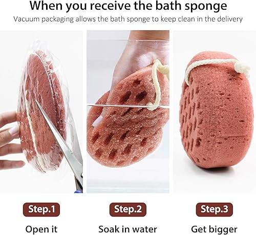Miniatura 7 de BAIMEI Bath Sponge Sponge Loofah Body Scrubber Shower Pouf Cleaning Loofahs Sponge Shower Use Sponge 2pcs