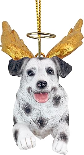 Miniatura 52 de Design Toscano Pitbull Dog Angel - Adorno navideño para árbol de Navidad, 4 pulgadas, resina de piedra fundida, acabado marrón y dorado Marrón
