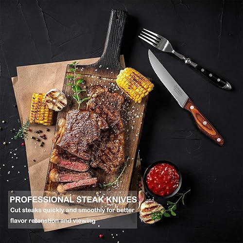 Miniatura 10 de Cuchillos alemanes de alto carbono de acero inoxidable juego de cuchillos de carne premium de 8 piezas