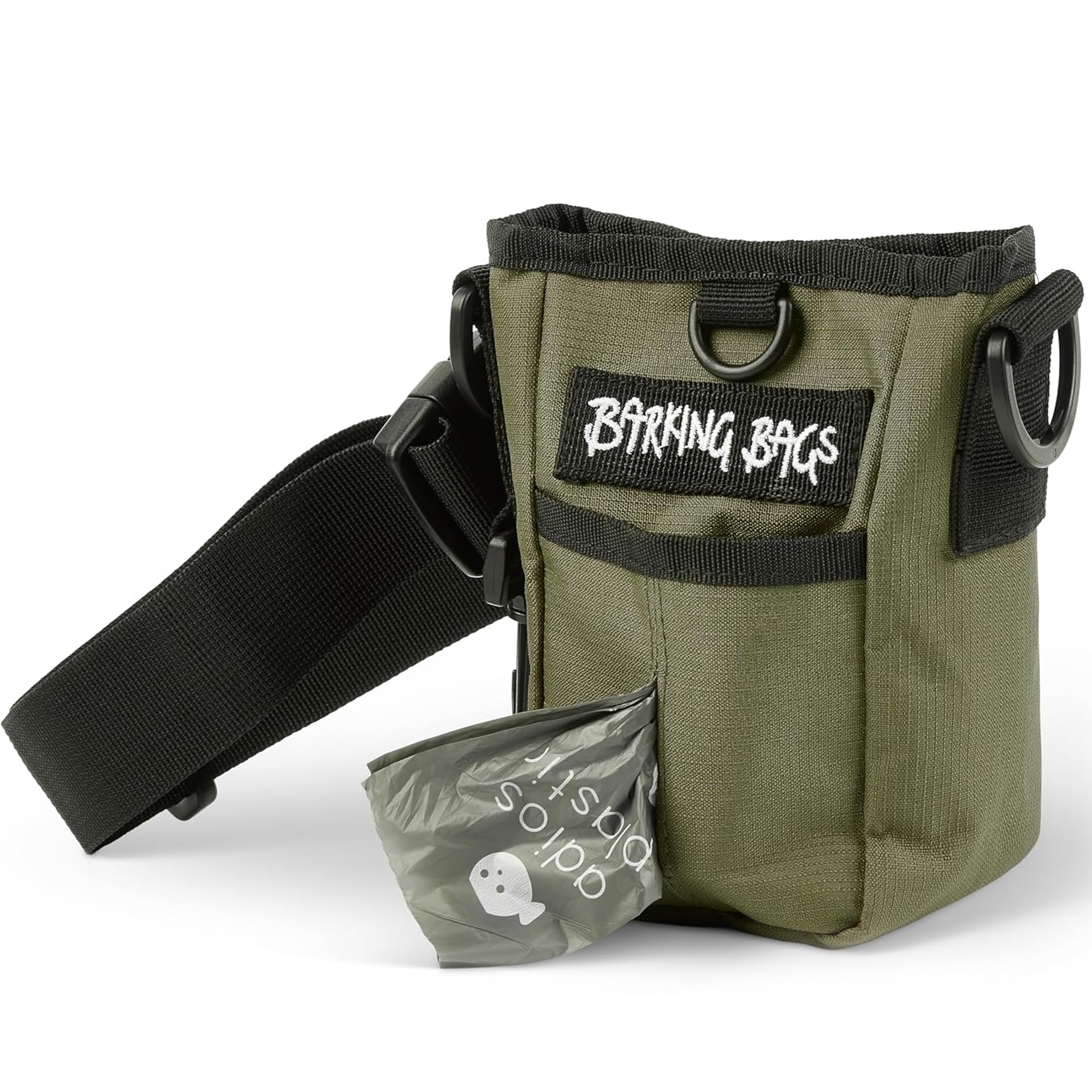 Barking Bags Green Dog Treat Bag & Training Pouch - Ideal For Medium To Large Breeds | Lightweight & Practical Design With Magnetic Closure | Wear Three Ways | Easy Carry Carry Dog Treats & Poo Bags