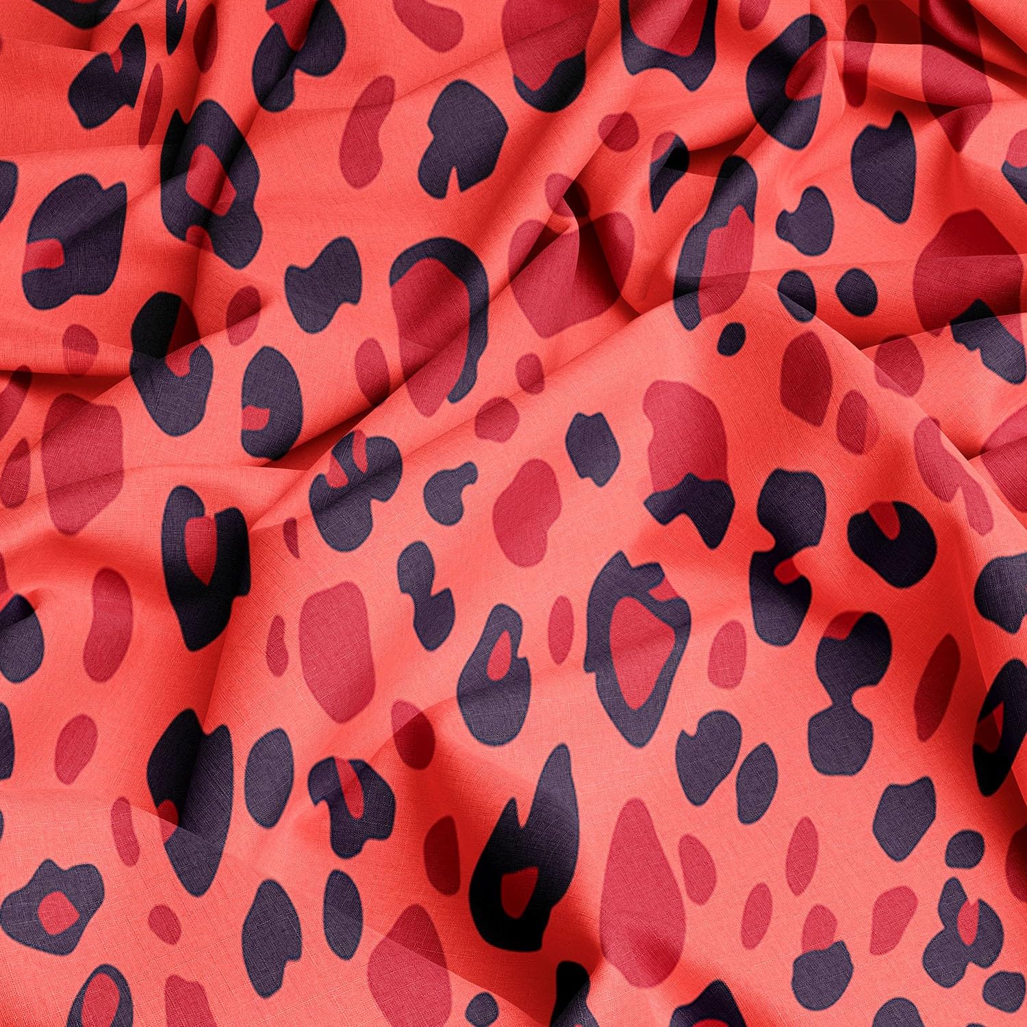 Lenzuolo con angoli profondi stampato con bellissimo motivo leopardato, 3 pezzi, con 2 federe, lenzuola in tessuto rosso in microfibra spazzolato extra morbido, 160 x 200 + 30 cm
