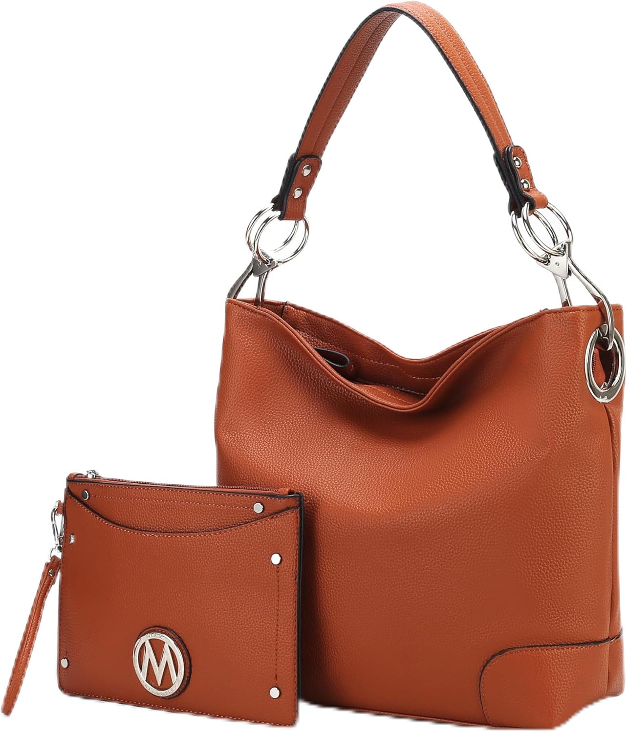 MKF Collection Hobo Bag for Women,Vegan Leather Handbag Slouchy Shoulder bag, Top Handle Purse by Mia K