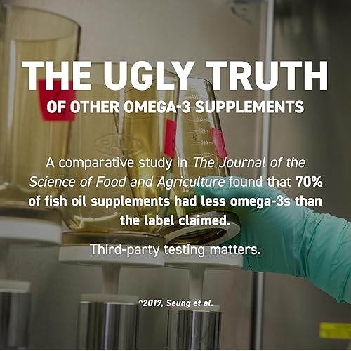 Miniatura 5 de Kaged Suplemento de aceite de pescado Omega 3, 3000 mg de ácidos grasos Omega 3 con EPA y DHA, ultra puro, sin eructos de pescado, 60 píldoras