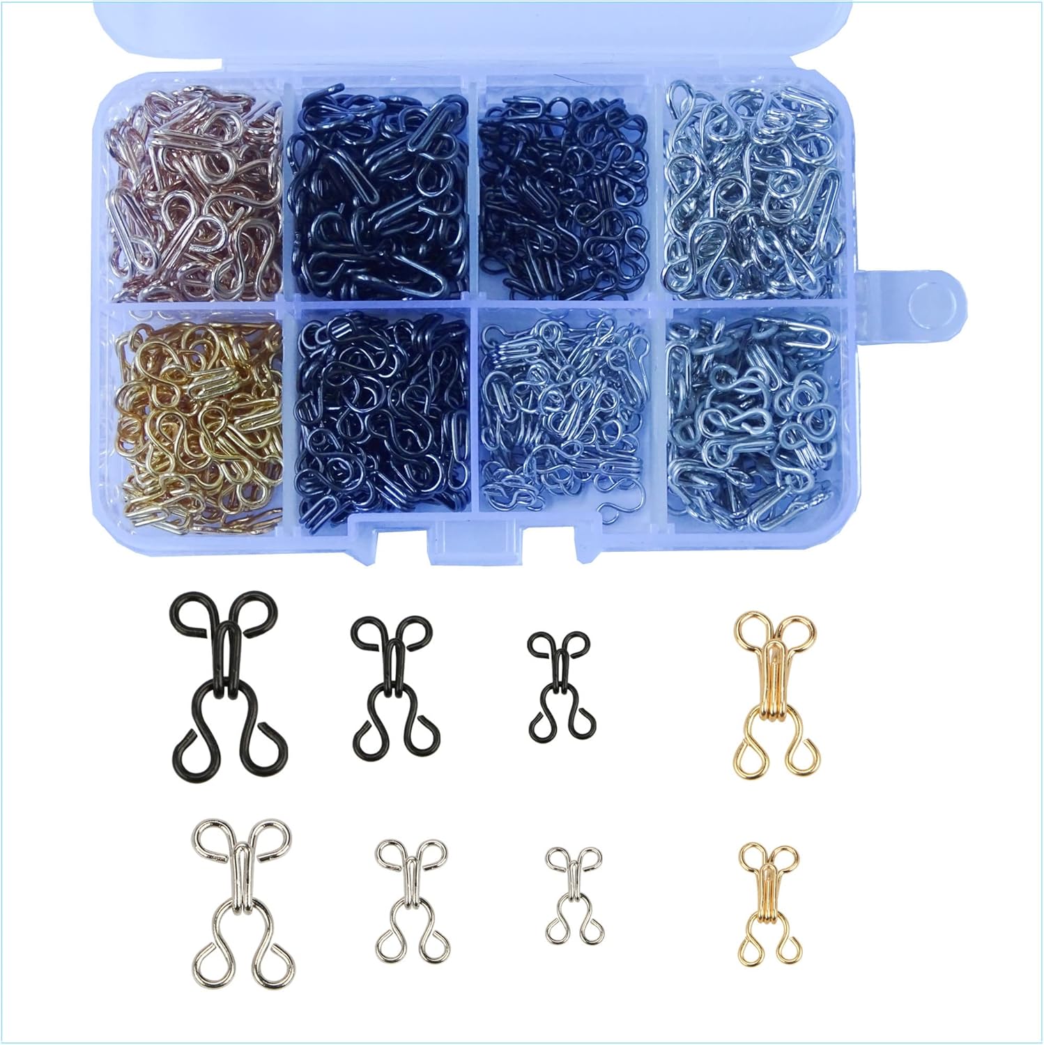 200 Set Sewing Hooks and Eyes Closure for Bra and Clothing