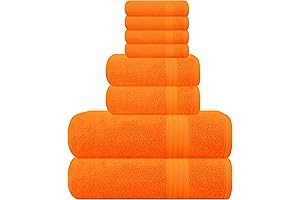 GLAMBURG Orange Bath Towel Set: Ultra Soft, Luxurious Comfort