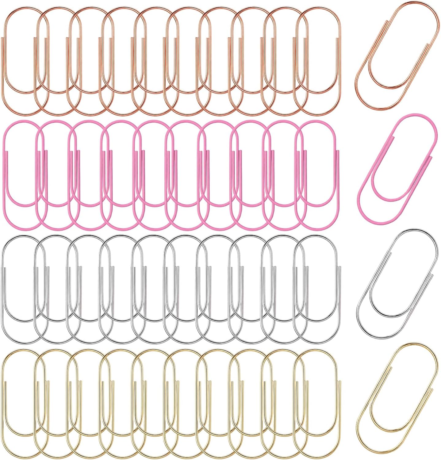 Gjinxi 40pcs Paper Clips 2 Inch Jumbo Paperclips for Home School Office Oversized Smooth Planner Paper Clip Sturdy Wide Non Skid Steel Supply Accessories for DIY Bookmarks Document Organization