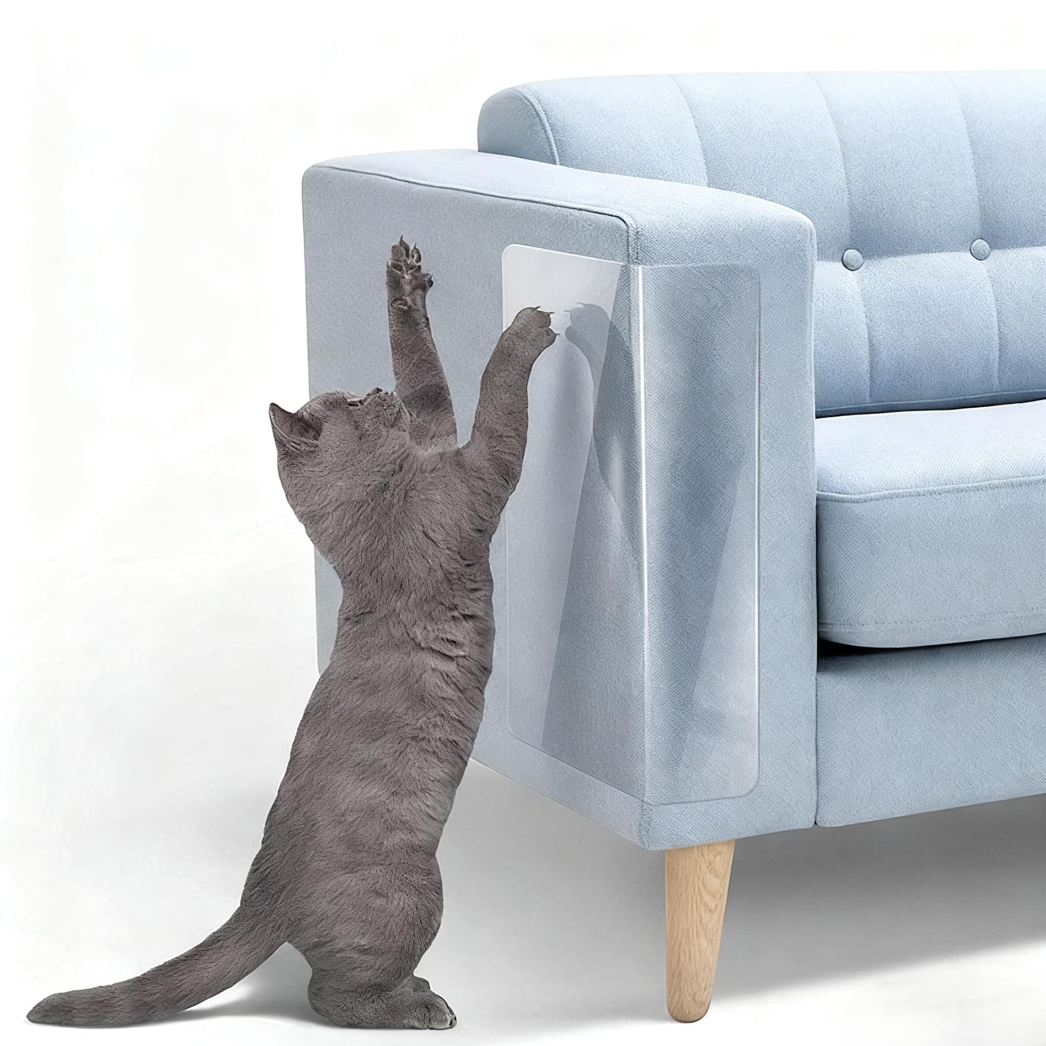 Cinta protectora transparente antiarañazos para gatos, 20 cm x 3 m, resistente al desgaste y a los arañazos, cinta adhesiva para disuasión de arañazos para gatos, para alfombras, sofás