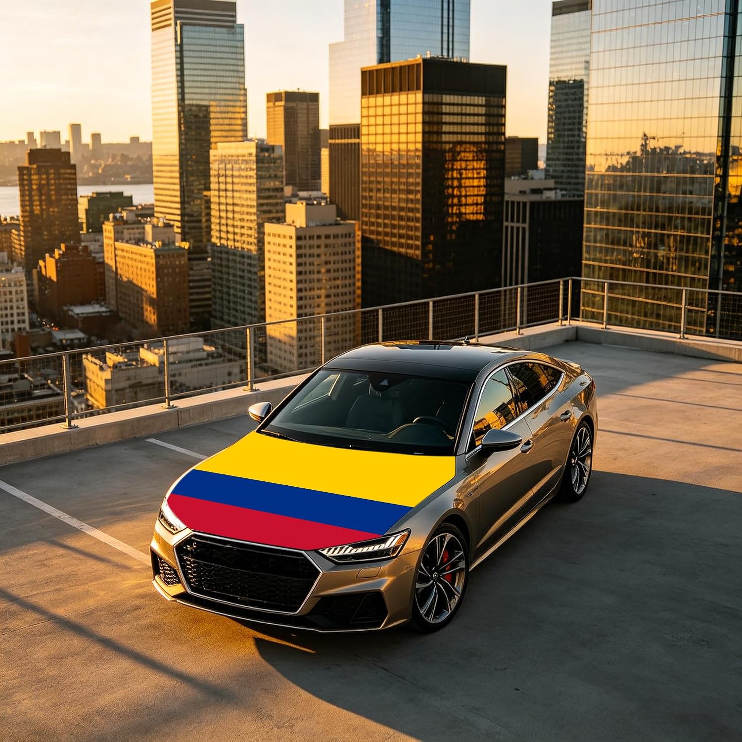Colombia Flag Car Hood Cover 4' x 5.25'