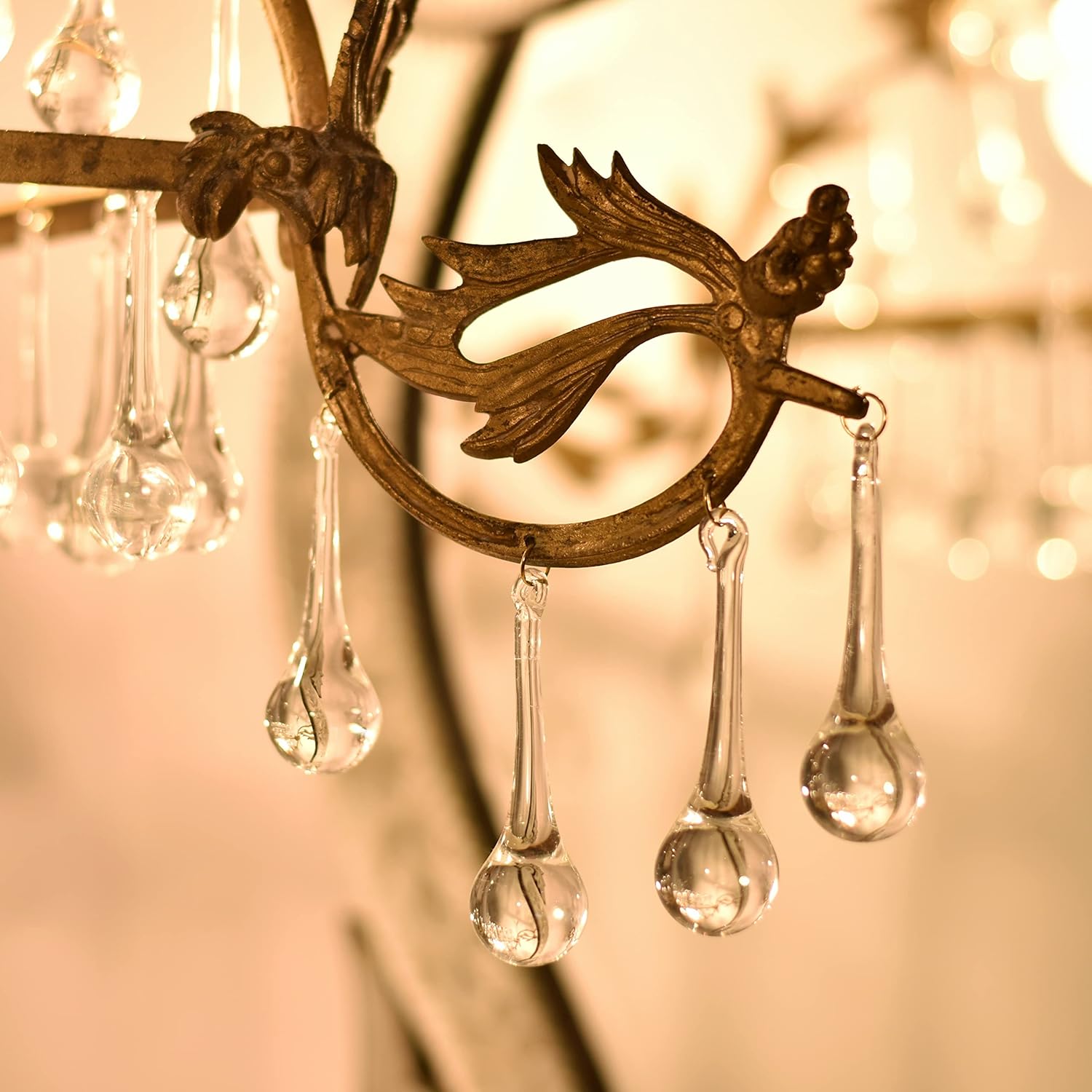 Clear Glass Ornaments- 50 Piece- Clear Glass Teardrop Christmas Ornaments- Hanging Crystals for Centerpieces- Christmas Crystal Ornaments- Chandelier Drop- Drop Ornaments- Crystal Ornaments- 2.75Inch : Home & Kitchen