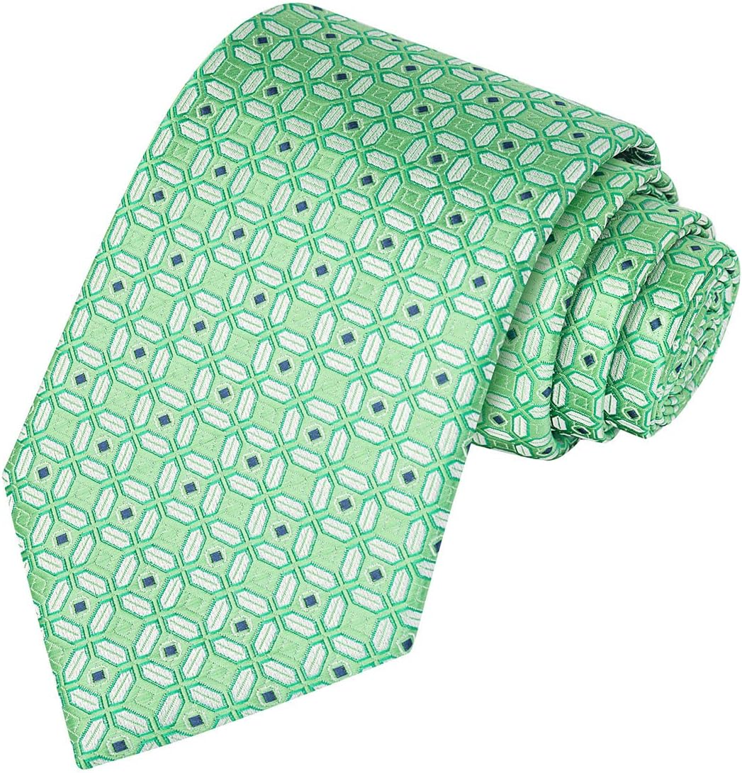 KissTiesTall Men Navy Extra Long Tie Blue Striped Necktie + Gift Box(63'' XL)