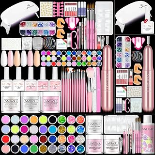 SAVILAND Acrylic Nail Kit with Everything: Professional Nail Kits Acrylic with Everything with Drill Practice Fingers Acrylic Nail Tools for Beginners Professional Home Manicure Christmas Gift Set