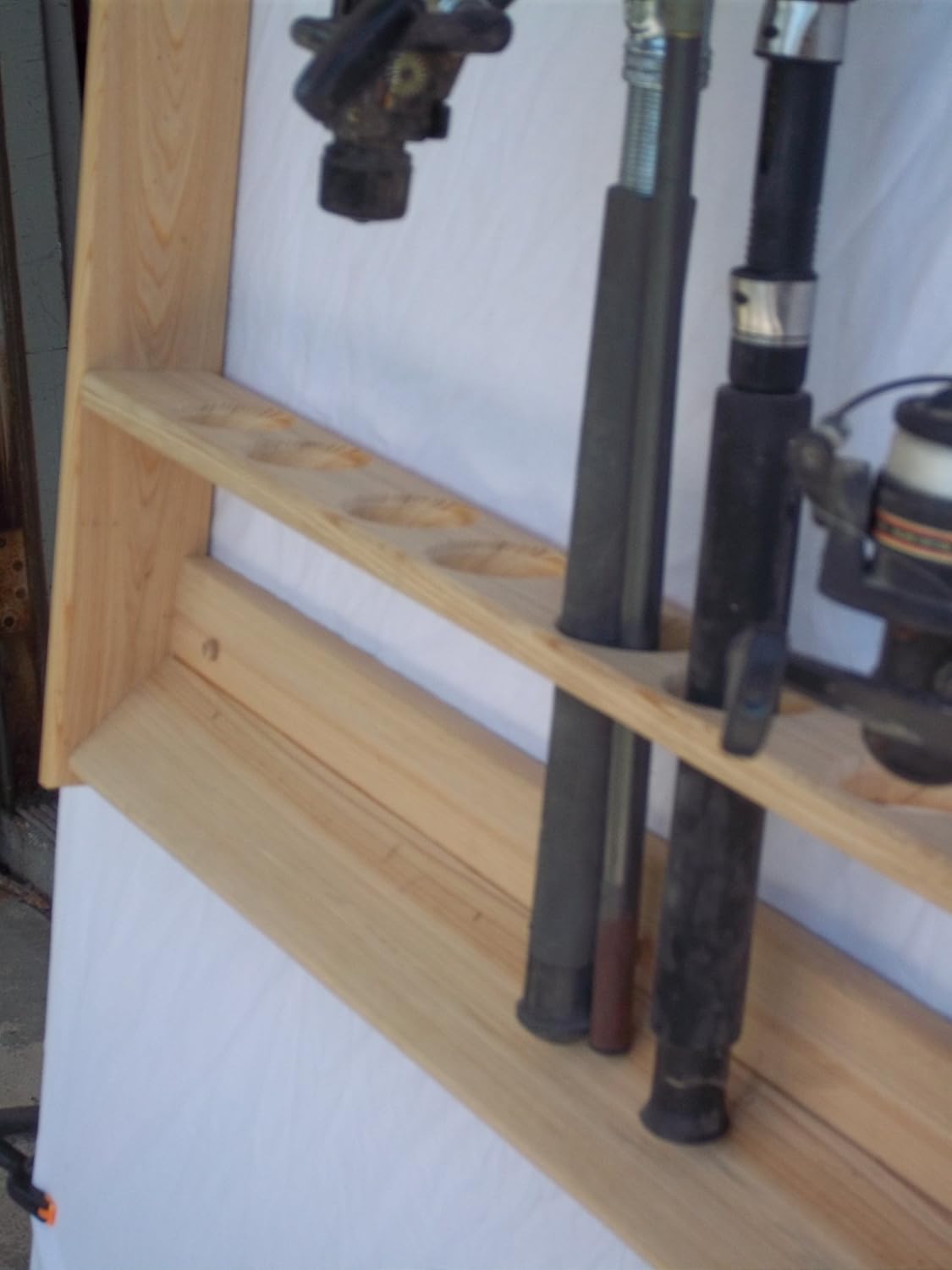 Handmade Beauty Wallmount Fishing Pole and Rod Rack ~ Unfinished