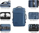 Carry On Backpack, Extra Large 50L Travel Backpack for Men & Women, Expandable Backpack For Airplanes, 17 Inch Laptop Backpack, Luggage 40L Daypack Lightweight Business Weekender Bag, Blue