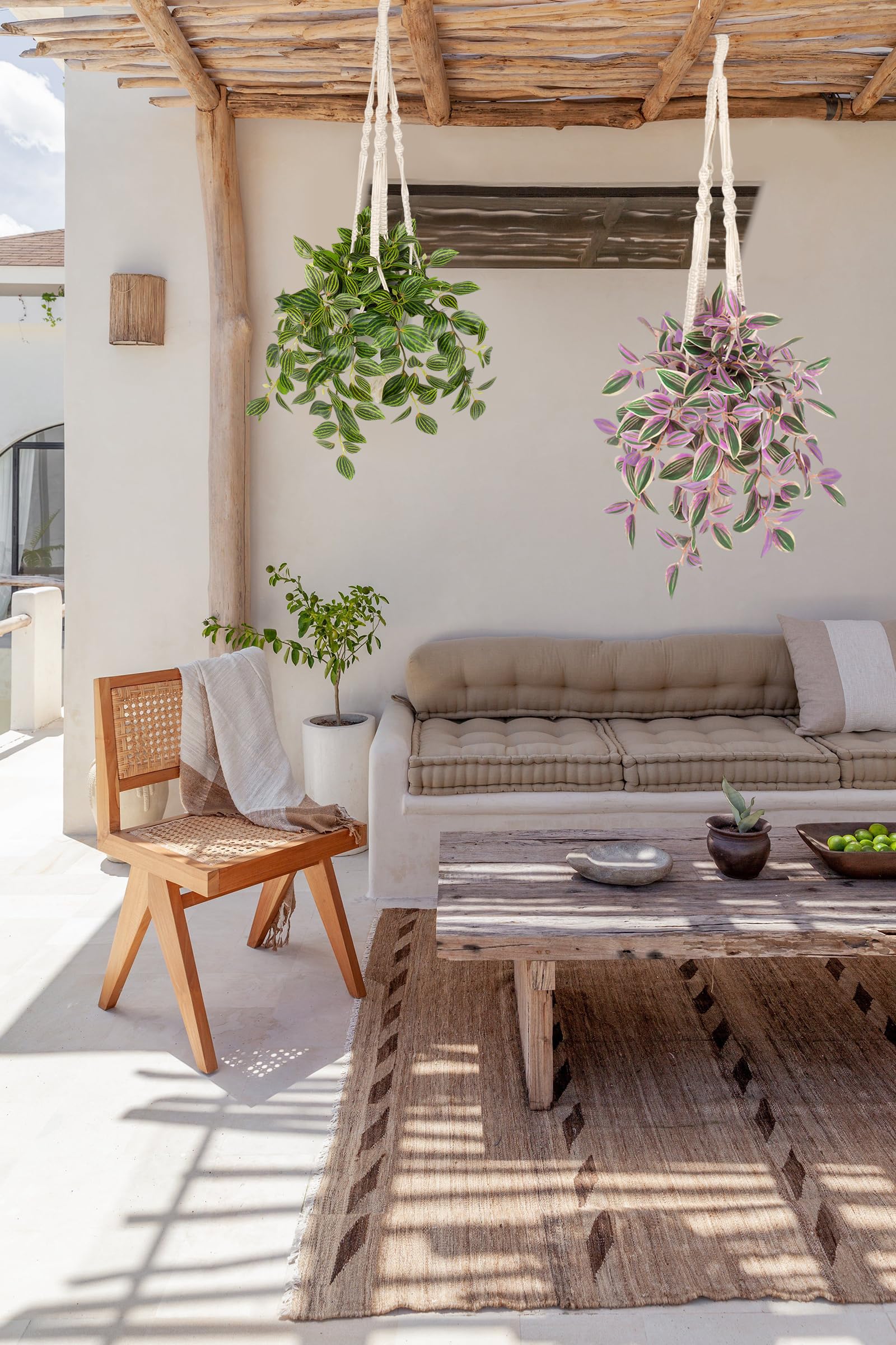 Planta artificial colgante plantas decorativas en maceta, plantas colgantes artificiales, decoración moderna para el hogar, oficina, baño, cocina e interior, dormitorio, oficina, alféizar de ventana,
