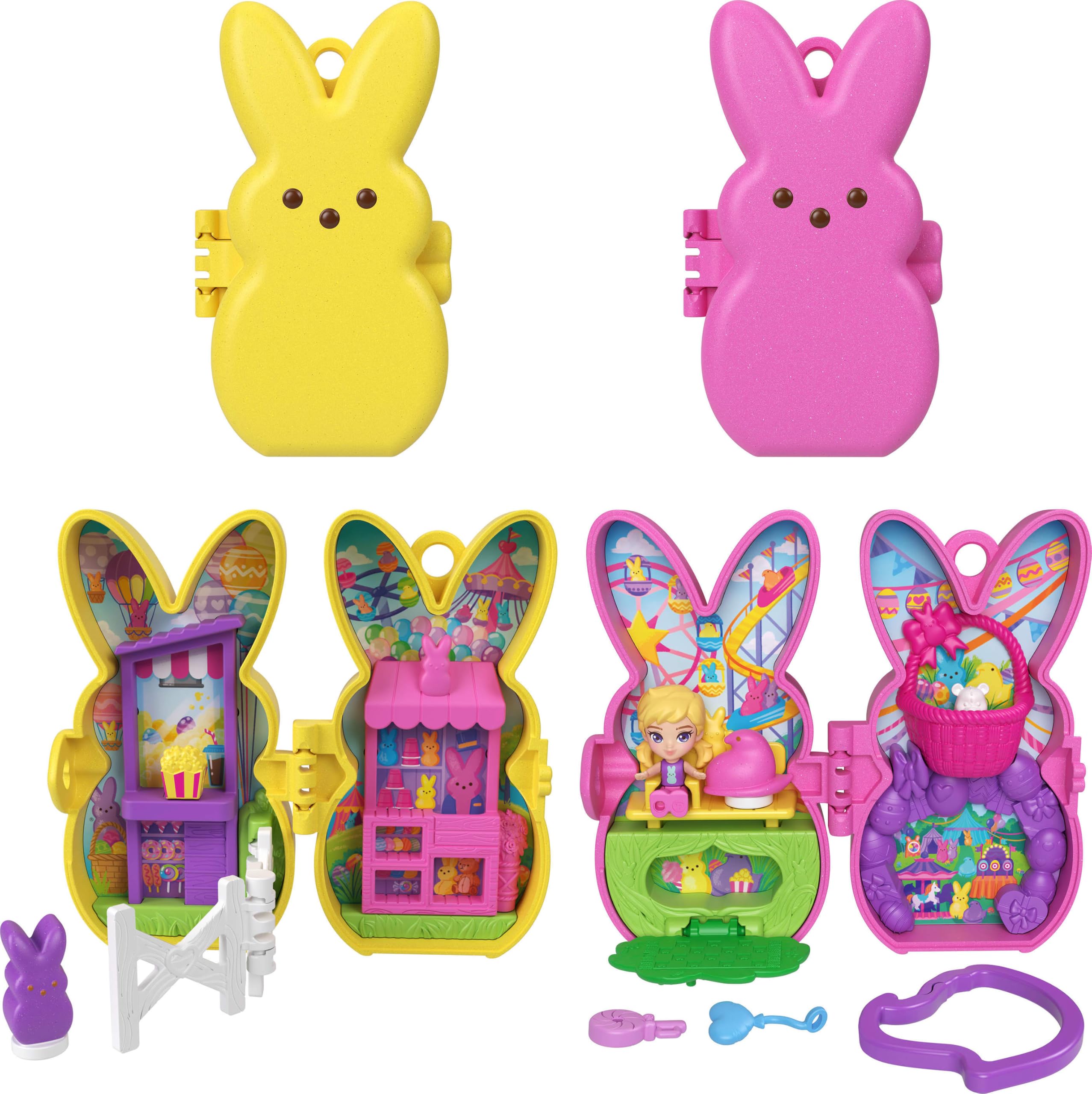 Amazon.com: Polly Pocket x Peeps, Micro Doll & 2 Playsets with 7