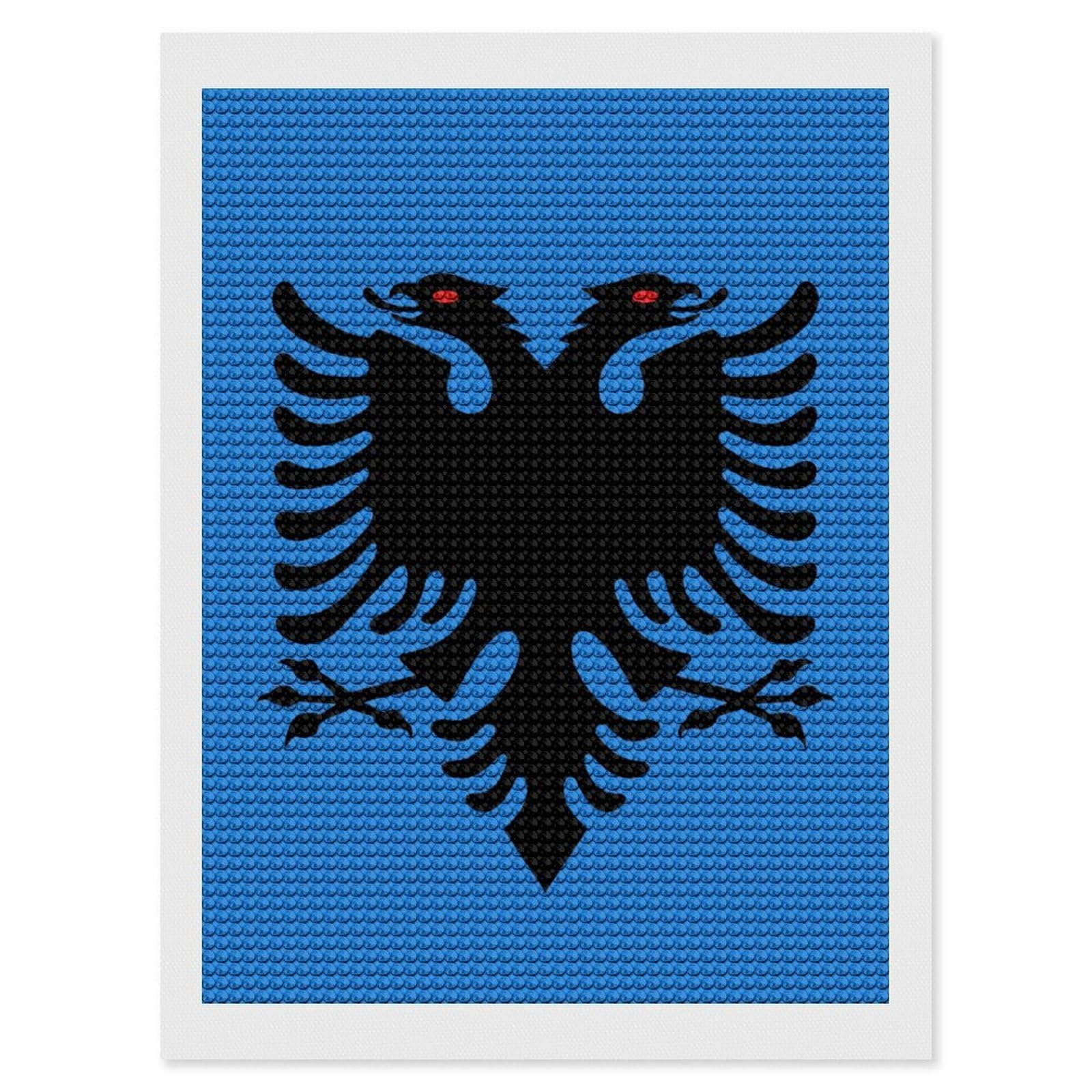 Nclqvjxzkhw Style Albania Flag Diamond Art Painting For Adult Round Diamonds Pictures Arts Crafts Home Wall Decor 12"X16"