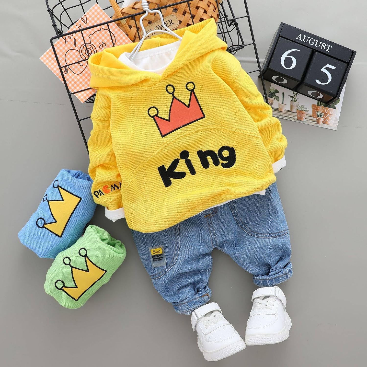 Toddler Boys clothing sets spring autumn Long sleeved hooded sweatshirt+casual jeans 2pcs sportswear outfits suit