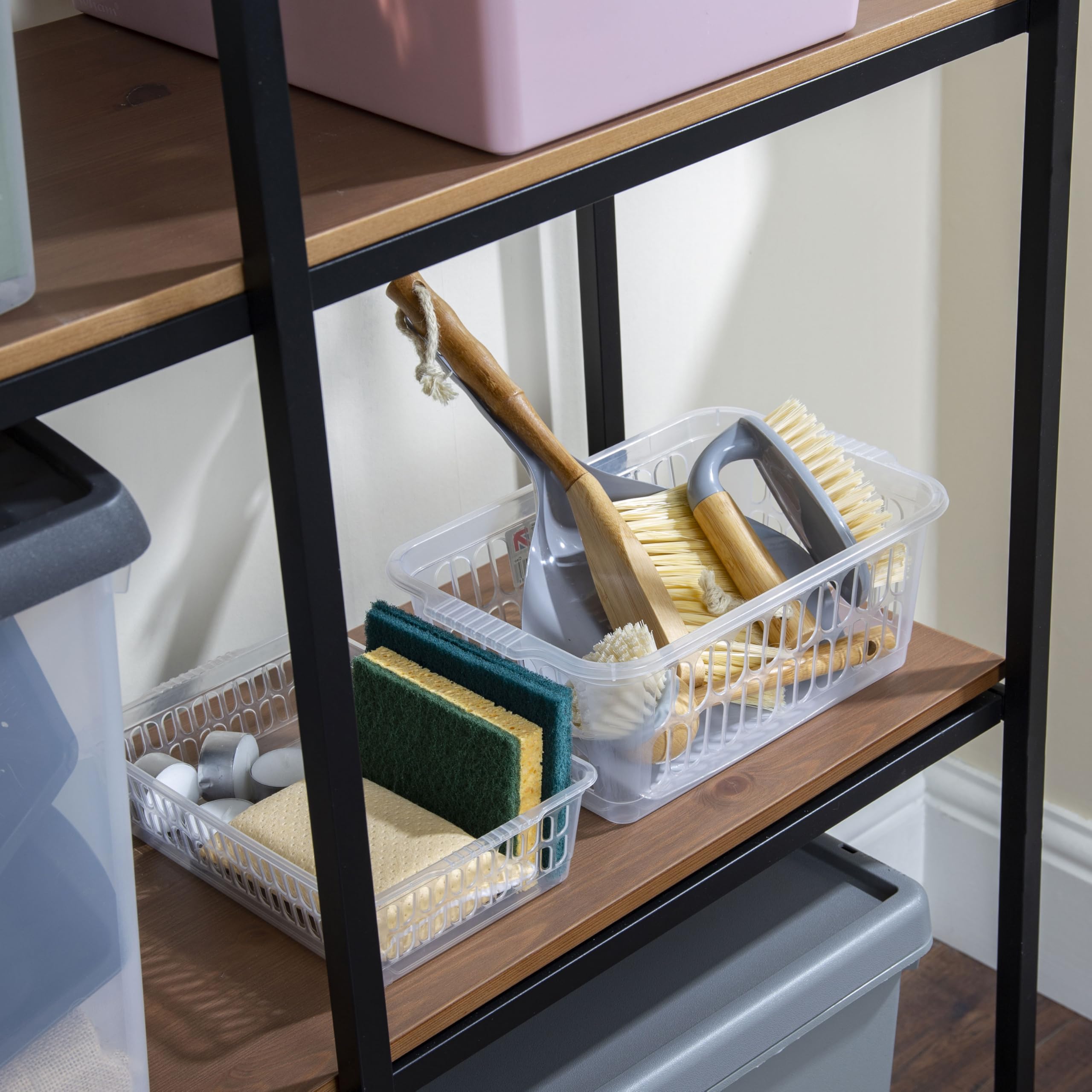 #11 12x Aufbewahrungskorb klein - transparent - 29 x 20 - Körbchen - Kunststoffkorb - Organizer - Ordnung - Aufbewahrung Bad Korb Kinderzimmer Haushalt