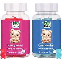 Breast & Butt Curve Gummies Combo Pack for Women, Vitamin A/C/E/B6, Maca Root & Fenugreek Extract, Berry Flavor,120 Count