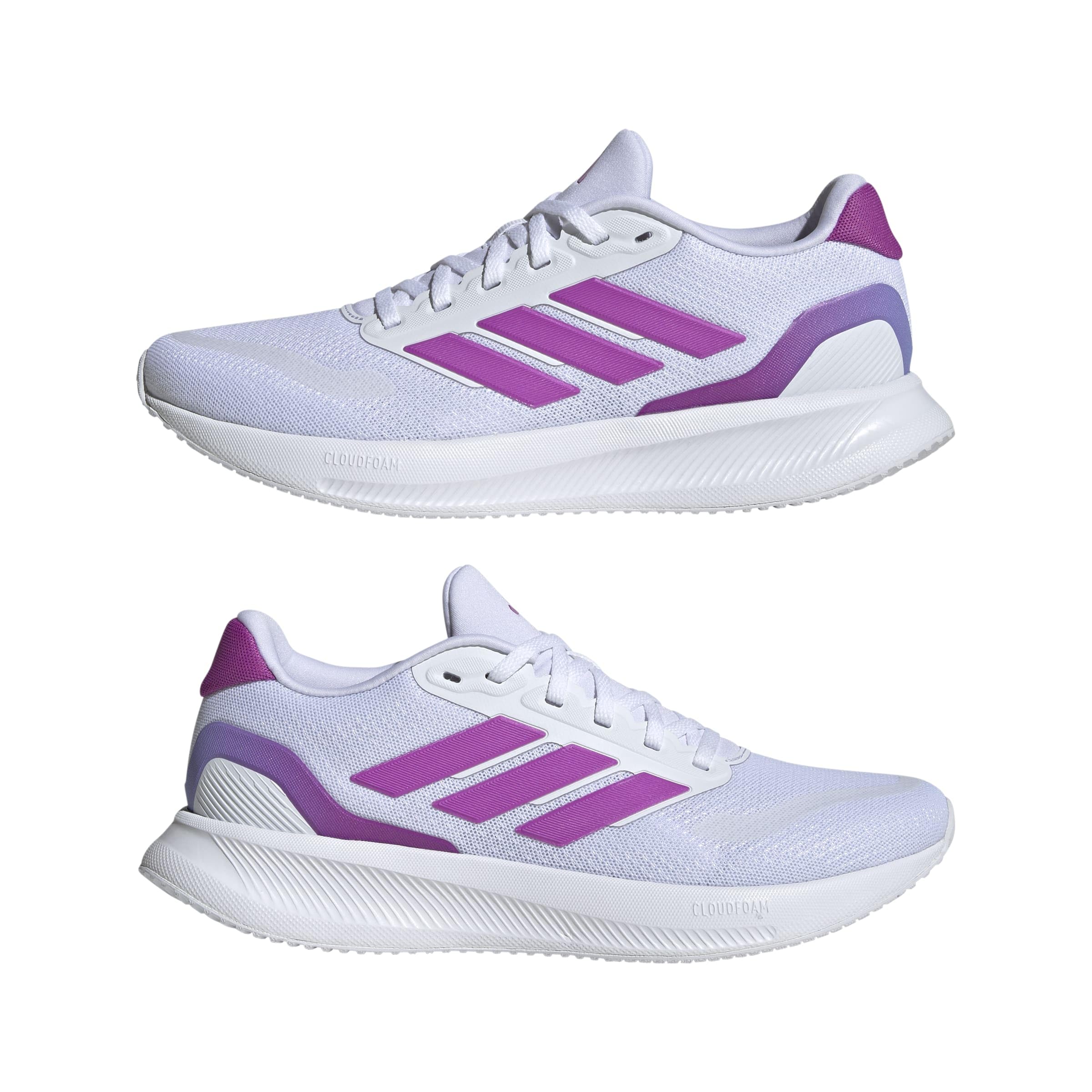 adidas RUNFALCON 5 W Kadın Ayakkabı Düşük Bilek (Futbol Dışı),FTWWHT/PURBUR/SEBLBU, 39 1/3