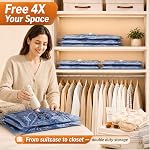 QcoQce Sacs de rangement à vide sans fil avec pompe, 12-Pack (2 L/4 M/4 S/2 Bonus),Space Sauver des sacs pour voyager, se déplacer & Accueil Organisation,Cubes d'emballage de compression pour valises, placard & Croisière doit avoir