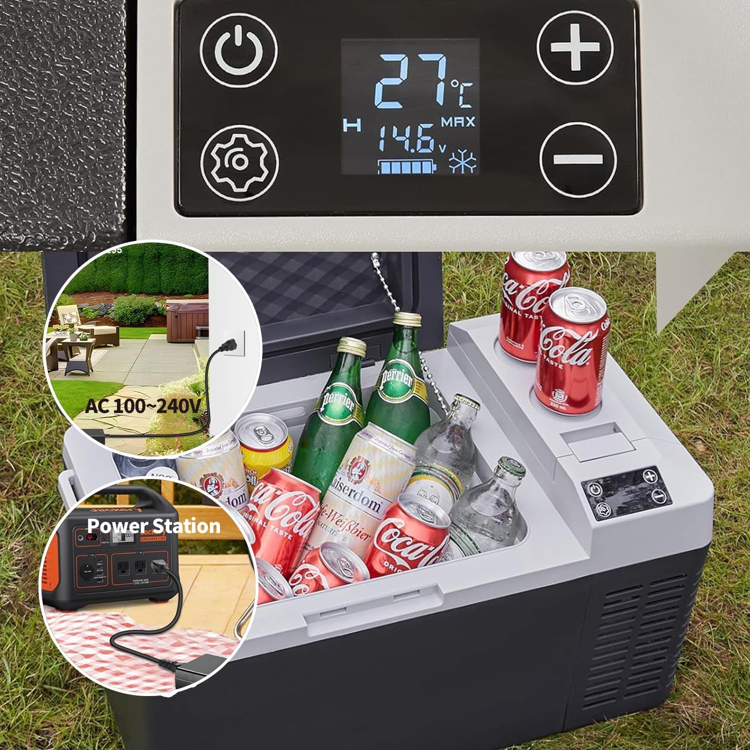 14.5V Car Refrigerator DC Power Cord for Portable Fridge Freezer Cooler AC Charger Charging Cable Compatible with Alpicool, Bodega, ICECO, Setpower, JoyTutus, ARB, AstroAI, Aspenora, BougeRV, Wagan