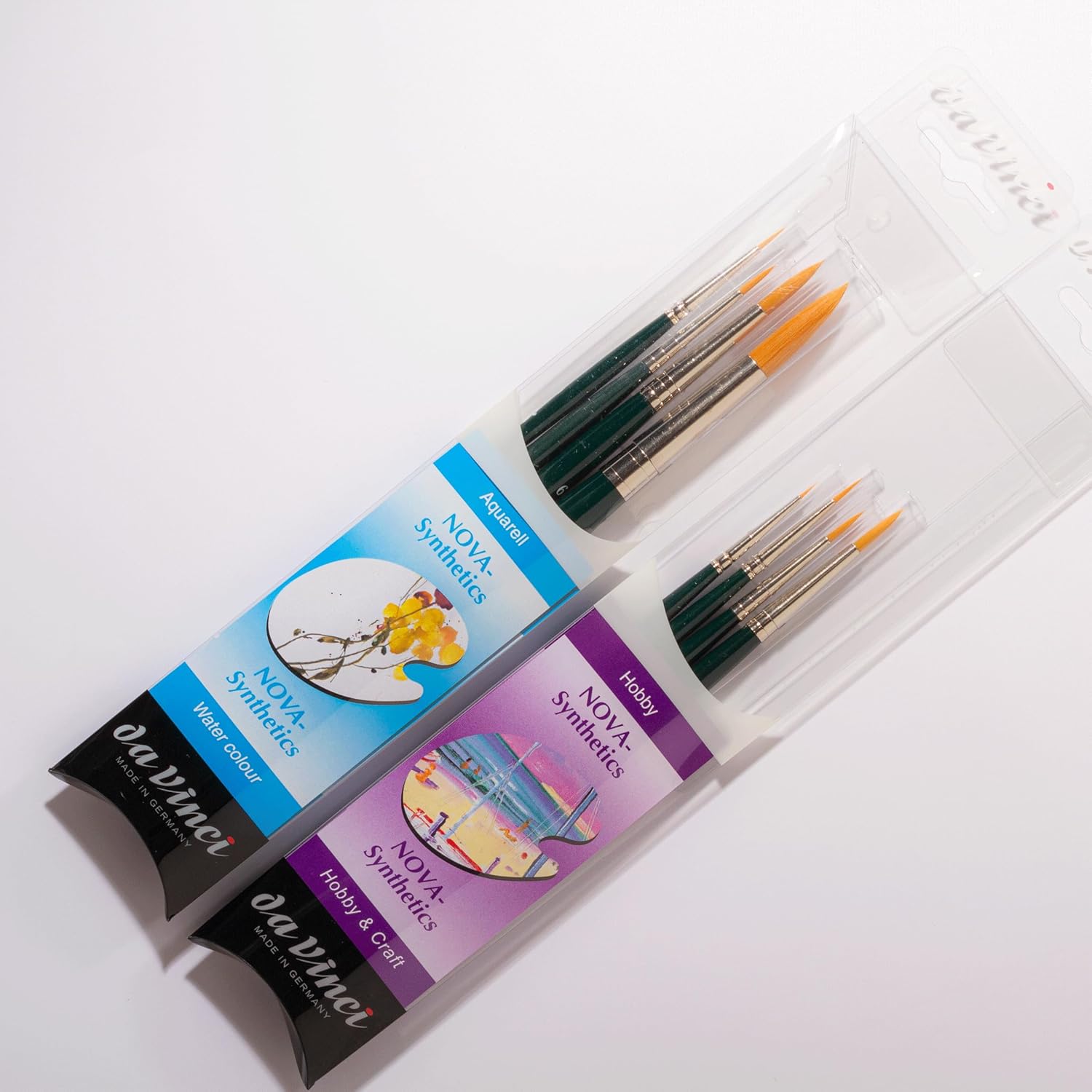 da Vinci Watercolor Series 4219 Nova Paint Brush Set, Synthetic, Multiple Sizes, 4 Brushes (Series 1570)