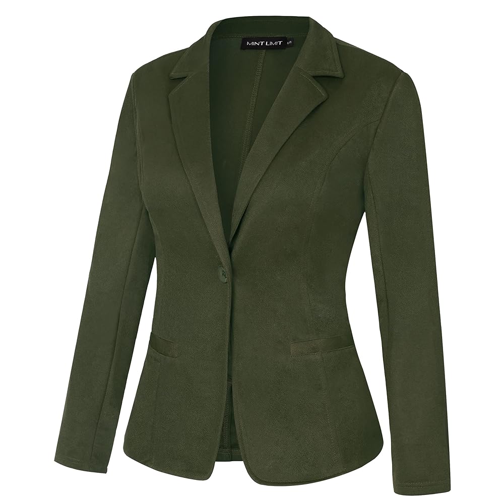 MINTLIMIT Women's One Button Slim Blazer Long Sleeve Casual
