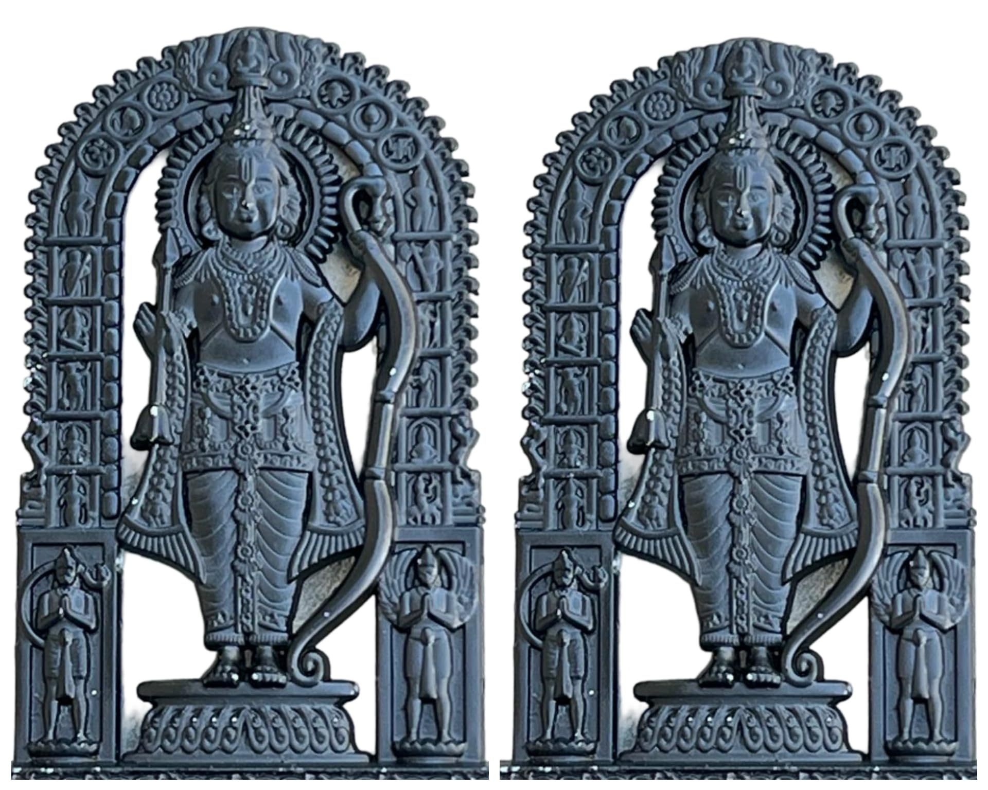 Awadh Ram Lalla Statue -Ayodhya Ram Lalla Idol Home Decor, Divine Gifts, Car Dashboard 7.5 cm x 5 cm (Pack of 2) |