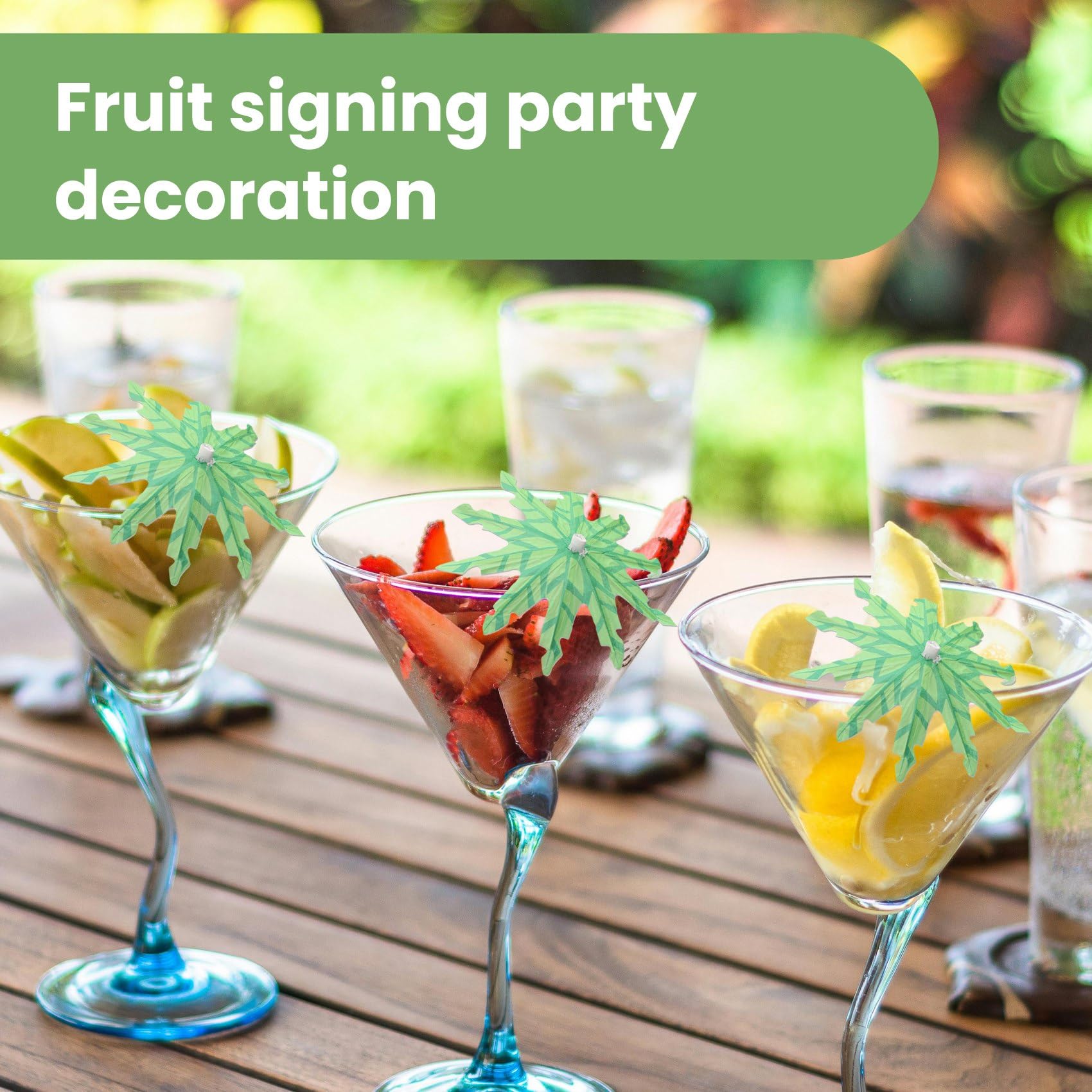 20 Stuzzicadenti Decorativi A Forma Di Palma E Ombrello Tropicale, Per Cocktail E Dessert, Carta E Legno, 15 Cm