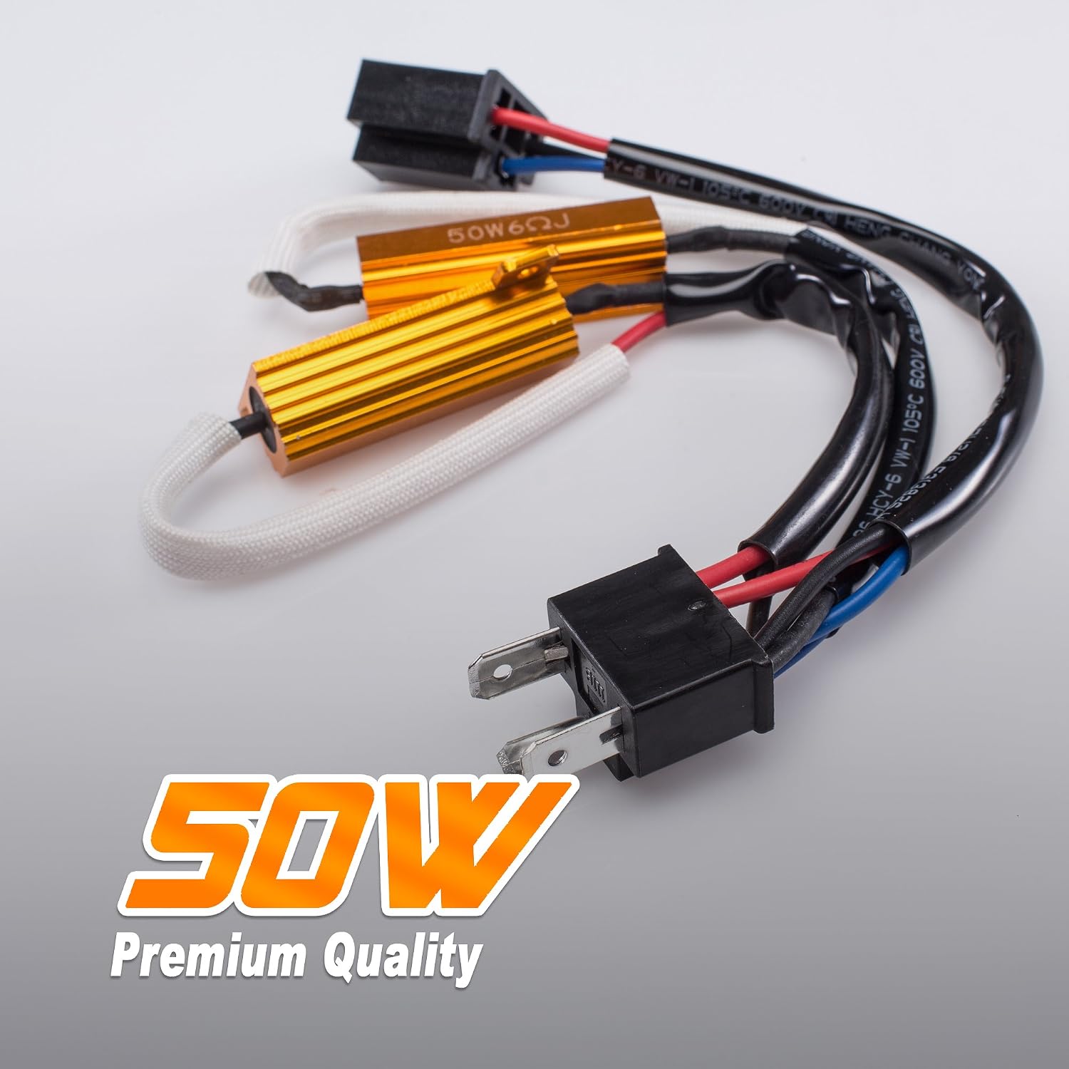 50W 6Ohm LED Load Resistors for LED Bulb - Fix Auto-Shutoffs/Flickering with LED Conversion Kits - Bulbs H4