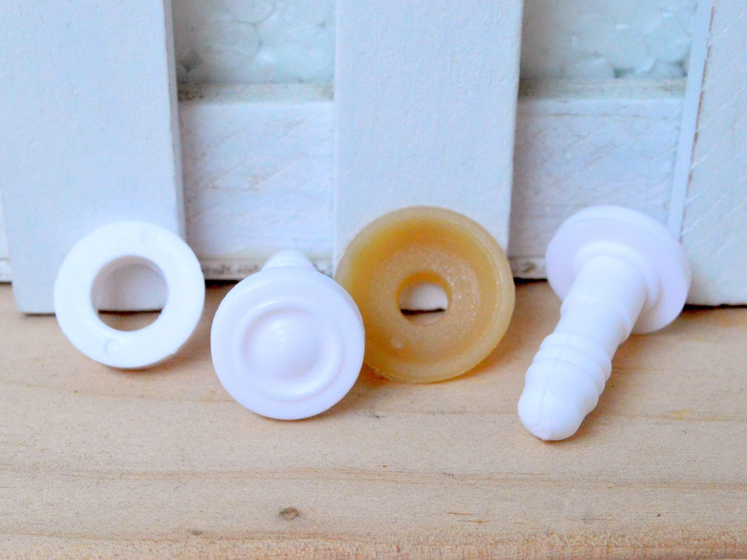 15mm Doll Joints/Animal Joints/Bear Joints/Safety Joints - White - 4 Sets x 3