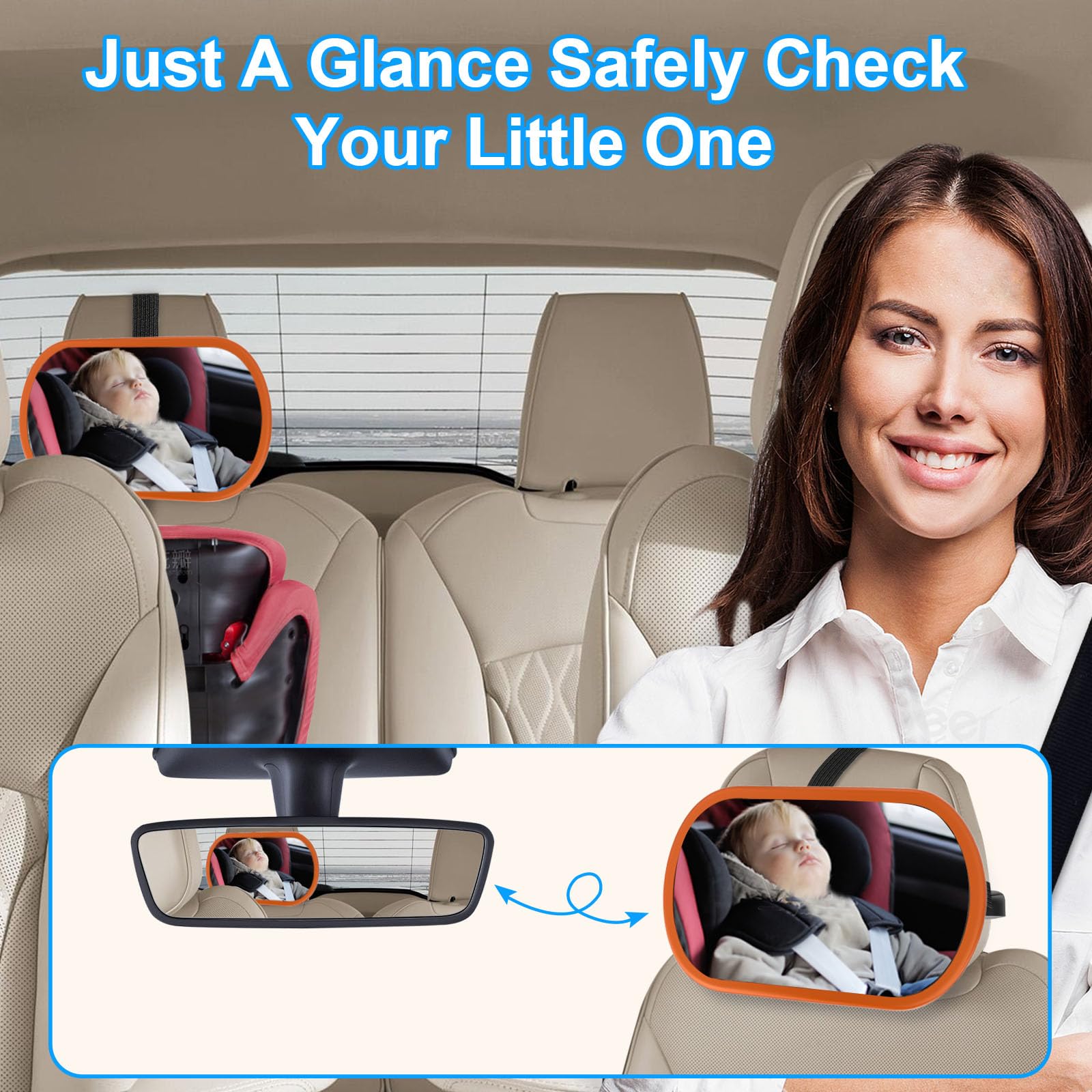 Snapklik.com : Baby Car Mirror, Rear Facing Car Seat Mirror Safety For ...