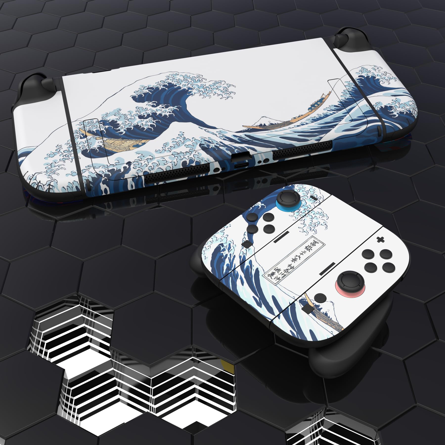 PlayVital Full Set Protective Skins for Nintendo Switch 2 Console & Joycon, Customized Vinyl Decal Wrap Sticker for Nintendo Switch 2 & Dock & Hand Grips - The Great Wave off Kanagawa — view 7