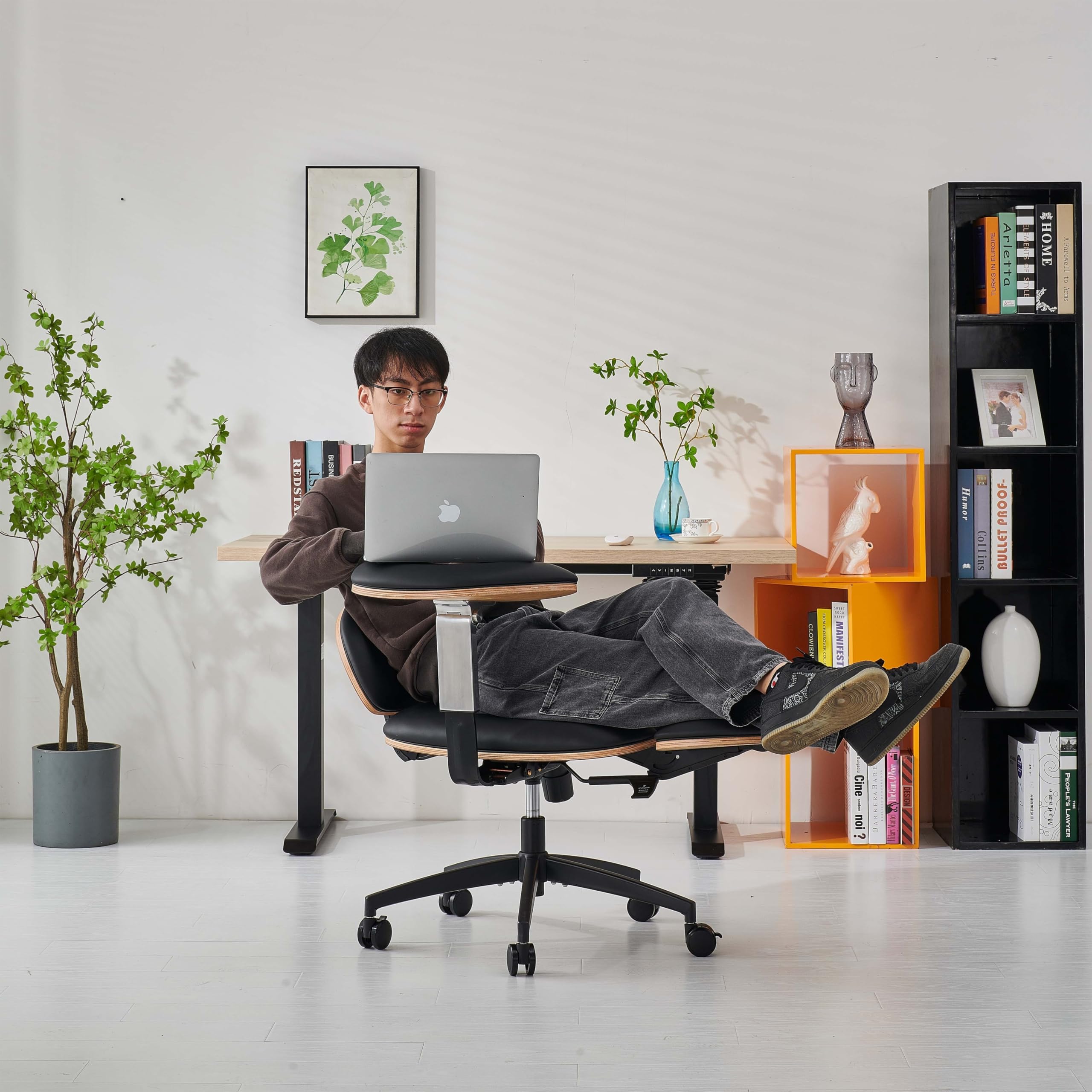 Amazon.com: Black Pu Adjustable Armrest Meditation Chair Home