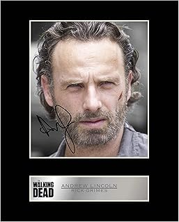 iconic pics Andrew Lincoln, Rick Grimes Signed Mounted Photo Display Walking Dead