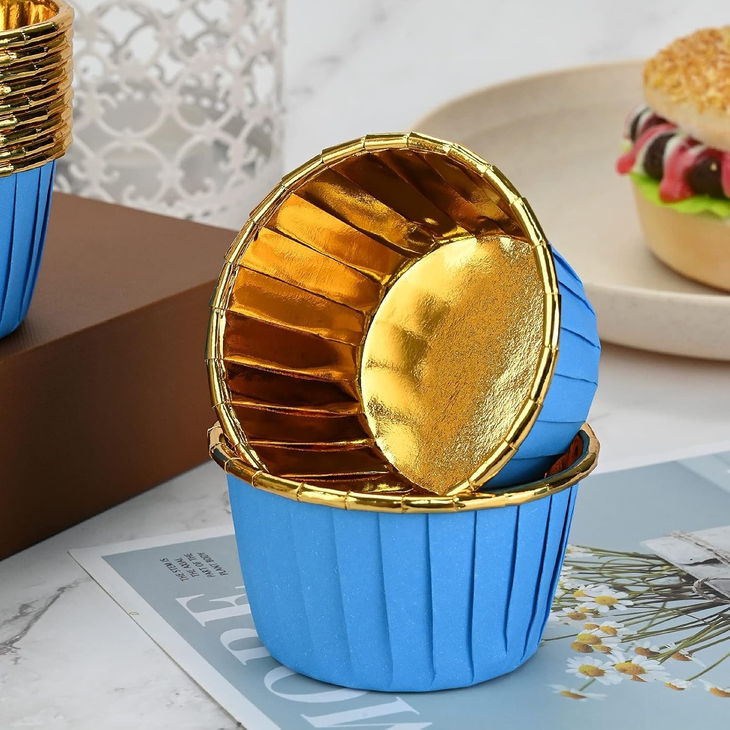100 Pirottini Per Muffin In Carta Antigrasso A Forma Di Tulipano – Forno Resistente, Non Adesivi, Per Cupcake E Pasticcini, Confezione Robusta