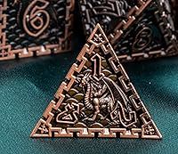 Vista 3 de ARUOHHA DND - Juego de dados de metal con caja de regalo, juego de rol, juego de 6 caras de poliedros para juegos de mesa RPG, dados D y D D20 D12