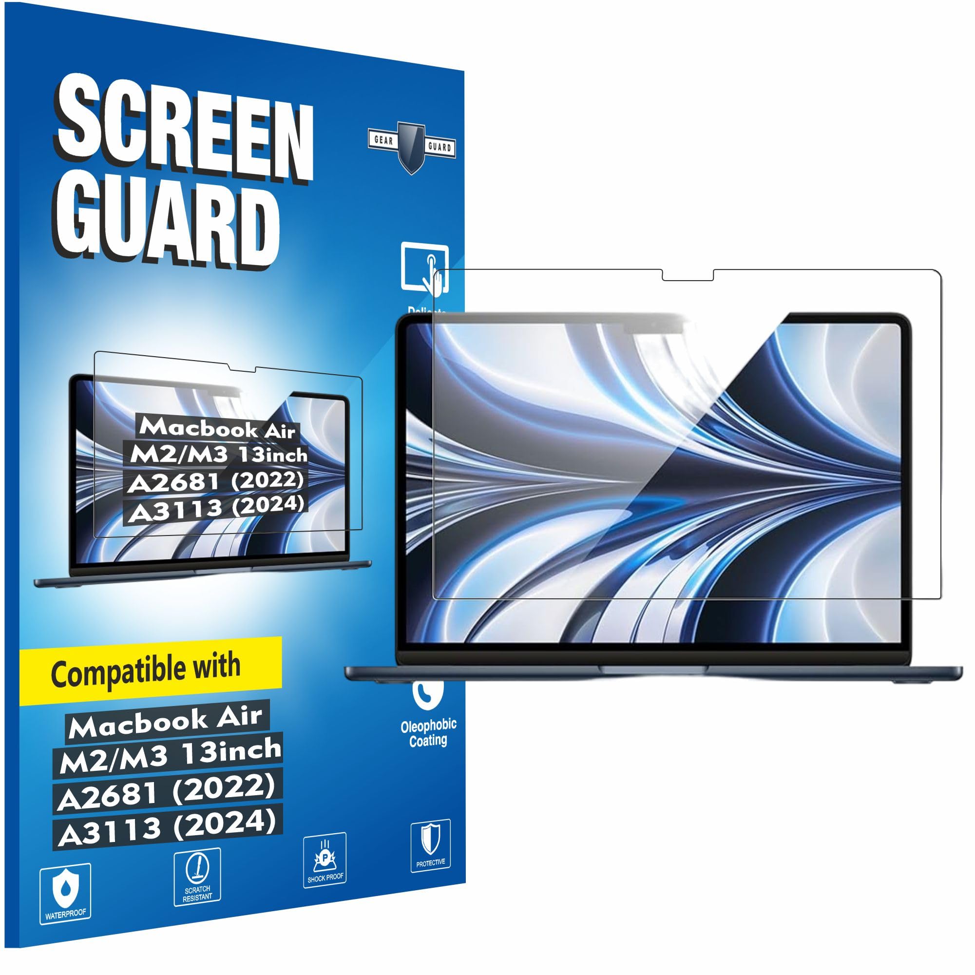 RGY 9H Hardness Screen Guard Compatible with MacBook Air 13.6 inch 2024 2022 M3 A3113 M2 A2681, Ultra Clear HD, Laptop Screen Protector (Not a Tempered Glass) (B0B94LPBC2) Amazon Price History, Amazon Price Tracker