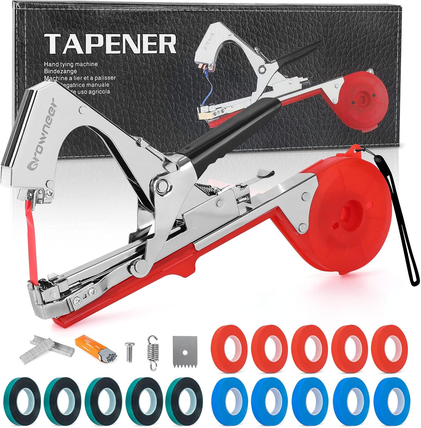 GROWNEER Plant Tying Machine, Plant Tapener, Plant Tape Gun, Garden Tape Tool with