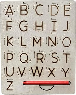 Wooden Letters Practicing Board,Reusable Handwriting Alphabet Tracing Board Double-Sided Toddlers and Preschool Gifts Learning Toys Learning to Write ABC for Kids Ages 3-8