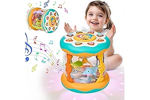 Ocean Rotating Light Up Musical Aquarium Toys for Baby Girl Toys 6-12 Months
