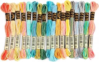 18 Skeins Variegated Embroidery Thread, Gradient Color Cross Stitch Floss | Gradient Colors friendship bracelet thread, Fade-Resistant, No Fraying, for Sewing, Bracelet Making, Knitting, Art Crafts